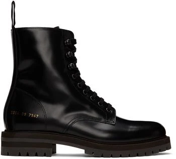 推荐Black Leather Combat Boots商品