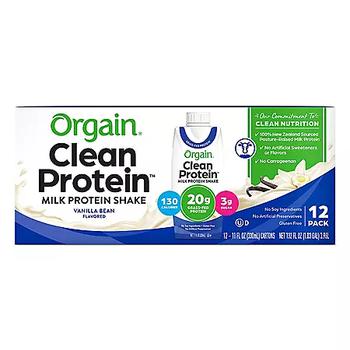 推荐Orgain Clean Protein Grass-Fed Protein Shake, Vanilla Bean (11 fl. oz., 12 pk.)商品