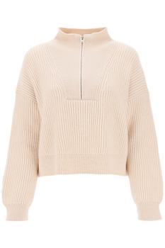 推荐Cropped Sweater With Partial Zipper Placket商品