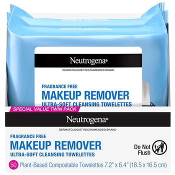商品Neutrogena | Makeup Remover Cleansing Towelettes, Fragrance Free Fragrance-Free,商家Walgreens,价格¥94图片