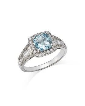 Bloomingdale's | Aquamarine & Diamond Halo Ring in 14K White Gold - 100% Exclusive,商家Bloomingdale's,价格¥9112