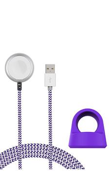 商品THE POSH TECH | Purple/White Certified 5Ft Braided Apple Watch Charging Cable & Stand 2-Piece Set,商家Nordstrom Rack,价格¥260图片