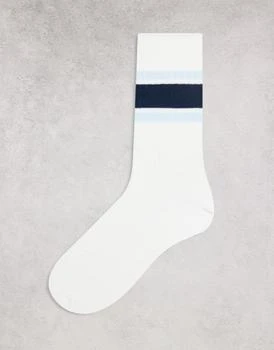 ASOS | ASOS DESIGN ribbed ankle socks with coloured stripes 8.9折