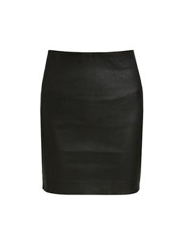推荐Fitted Leather High-Waisted Miniskirt商品