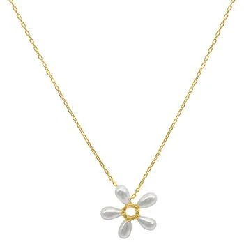 ADORNIA | Adornia Floral Pearl Pendant Necklace gold,商家Premium Outlets,价格¥100