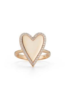 商品GLAZE JEWELRY | 14K Rose Gold Plated CZ Heart Ring - Size 6,商家Nordstrom Rack,价格¥227图片