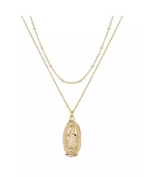 Unwritten | 14K Gold Flash Plated Virgin Mary Layered Pendant Necklace,商家Macy's,价格¥124