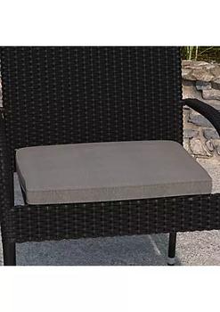 商品Merrick Lane Saraceno Patio Chair Cushion with Weather-Resistant Zippered Cream Cover and 1.25" Thick Comfort Foam Core, 19" x 18"图片