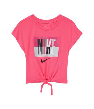 NIKE | Short Sleeve Color-Block Logo Graphic Front Tie Top (Little Kids)商品图片,6.5折