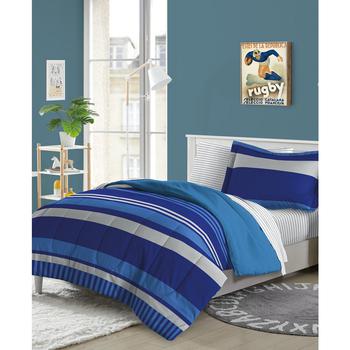 推荐Dream Factory Rugby Stripe 5-Piece Full Comforter Set商品