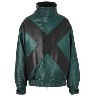 商品Burberry | Men's Metallic Green Detachable Warmer Metallic Leather Jacket,商家Jomashop,价格¥9568图片