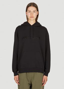 推荐Logo Embroidery Hooded Sweatshirt in Black商品