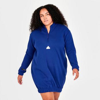 推荐Women's adidas Sportswear Half-Zip Sweater Dress (Plus Size)商品