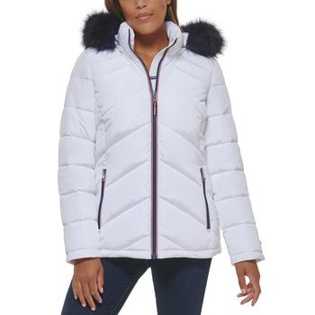 Tommy Hilfiger | Women's Faux-Fur-Trim Hooded Puffer Coat商品图片,5.2折×额外8.5折, 额外八五折