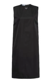 推荐Prada - Logo-Detailed Gabardine Midi Dress  - Black - IT 42 - Moda Operandi商品