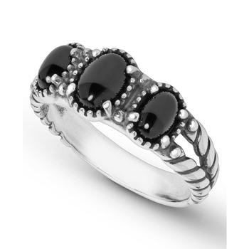 商品Agate Gemstone 3-Stone Ring, Sterling Silver图片