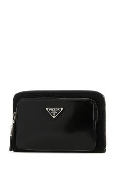 Prada | Black leather and Re-Nylon belt bag,商家G&B Negozionline,价格¥11898