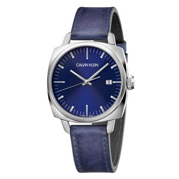 推荐Calvin Klein Men's K9N111VN Frater 38.7mm Blue Dial Leather Watch商品