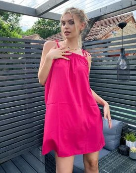 推荐Vero Moda tie shoulder cami dress in pink商品