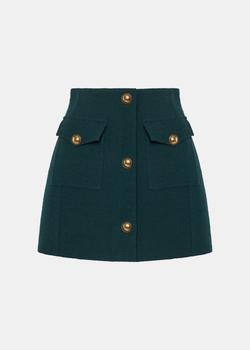 推荐Alessandra Rich Green Tweed Boucle Mini Skirt商品