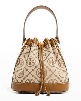 Tory Burch水桶包, Tory Burch | T Monogram Jacquard Crossbody Bucket Bag商品图片 