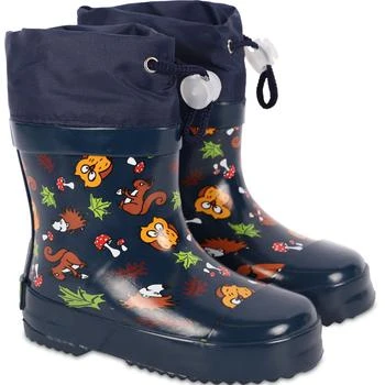 Playshoes | Woodland animals rubber boots in navy blue,商家BAMBINIFASHION,价格¥240