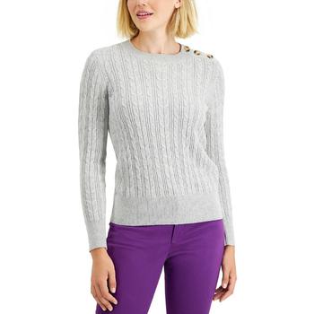 推荐Charter Club Womens Cable Knit Pullover Crewneck Sweater商品