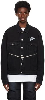 We11done | Black Zip Denim Jacket,商家Ssense US,价格¥3260