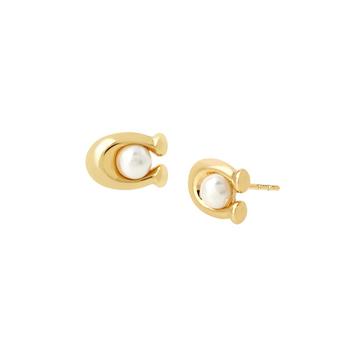 Coach | Imitation Pearl Signature C Stud Earrings商品图片,