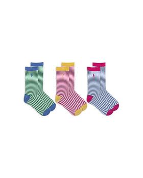 商品Girls' Candy Stripe Socks, 3 Pairs - Little Kid, Big Kid图片