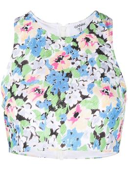 ganni floral pleated shirtdress, Ganni | Floral bikini top商品图片 5折