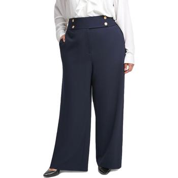 Calvin Klein | Calvin Klein Womens Plus Crepe Wide Leg Trouser Pants商品图片,4.5折×额外9折, 独家减免邮费, 额外九折