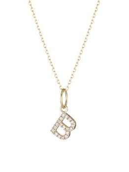 MATEO, MATEO | 14K Yellow Gold & Diamond Initial Pendant Necklace商品图片 