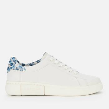 kate spade鞋, Kate Spade | Kate Spade New York Women's Lift Leather Flatform Trainers - Optic White/Blue Floral商品图片 7折