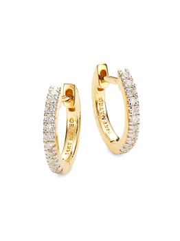 MATEO, MATEO | 14K Yellow Gold & Diamond Huggie Hoop Earrings商品图片 