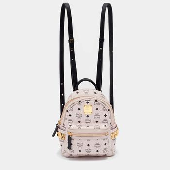product MCM Light Pink/Black Visetos Coated Canvas And Leather Mini Studded Stark-Bebe Boo Backpack image
