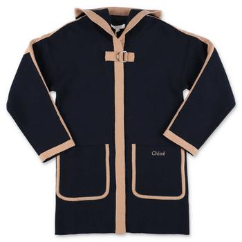 Chloé | Chloé Kids Logo Detailed Long-Sleeved Coat商品图片,8.1折
