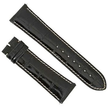 Hadley Roma | 19 MM Shiny Black Alligator Leather Strap,商家Jomashop,价格¥580