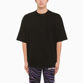 Palm Angels | Oversized black cotton t-shirt商品图片,
