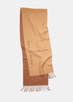 推荐Acne Studios Camel Brown Logo Wool Scarf商品