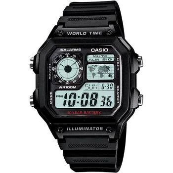 推�荐卡西欧-中性款数字黑色树脂表带手表商品