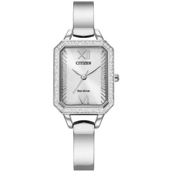 Citizen | Eco-Drive Women's Crystal Stainless Steel Bangle Bracelet Watch 23mm商品图片,6.4折