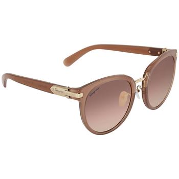 菲拉格慕眼镜, Salvatore Ferragamo | Pink Gradient Round Ladies Sunglasses SF852SPK 665 55 22商品图片 2.6折