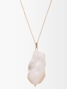 MATEO, MATEO | Diamond, baroque pearl & 14kt gold necklace商品图片 