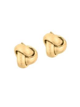 推荐14K Yellow Gold Love Knot Stud Earrings商品