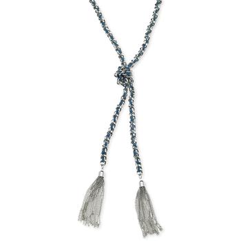 推荐Silver-Tone Woven Blue Twisted Tassel Lariat Necklace商品