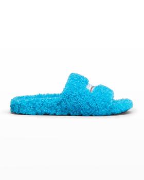推荐Men's Furry Logo Slide Sandals商品