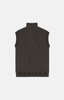 Essentials | Women's Off Black Mock Neck Sleeveless Sweatshirt商品图片,