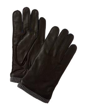 商品Bruno Magli | Bruno Magli Ribbed Cuff Cashmere-Lined Leather Gloves,商家Premium Outlets,价格¥651图片