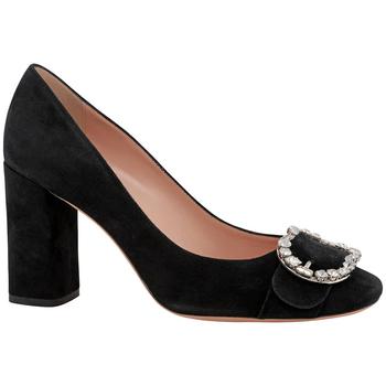 bally女鞋高跟鞋, Bally | Clarie Black Suede Bally Buckle Pumps商品图片 6折